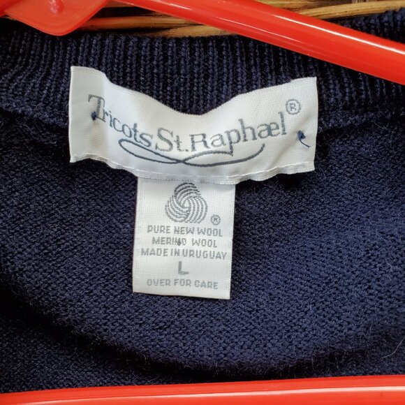 Vintage Argyle Sweater Vest Men's M Tricots St Raphael Wool Pullover V Neck Knit - Picture 3 of 8